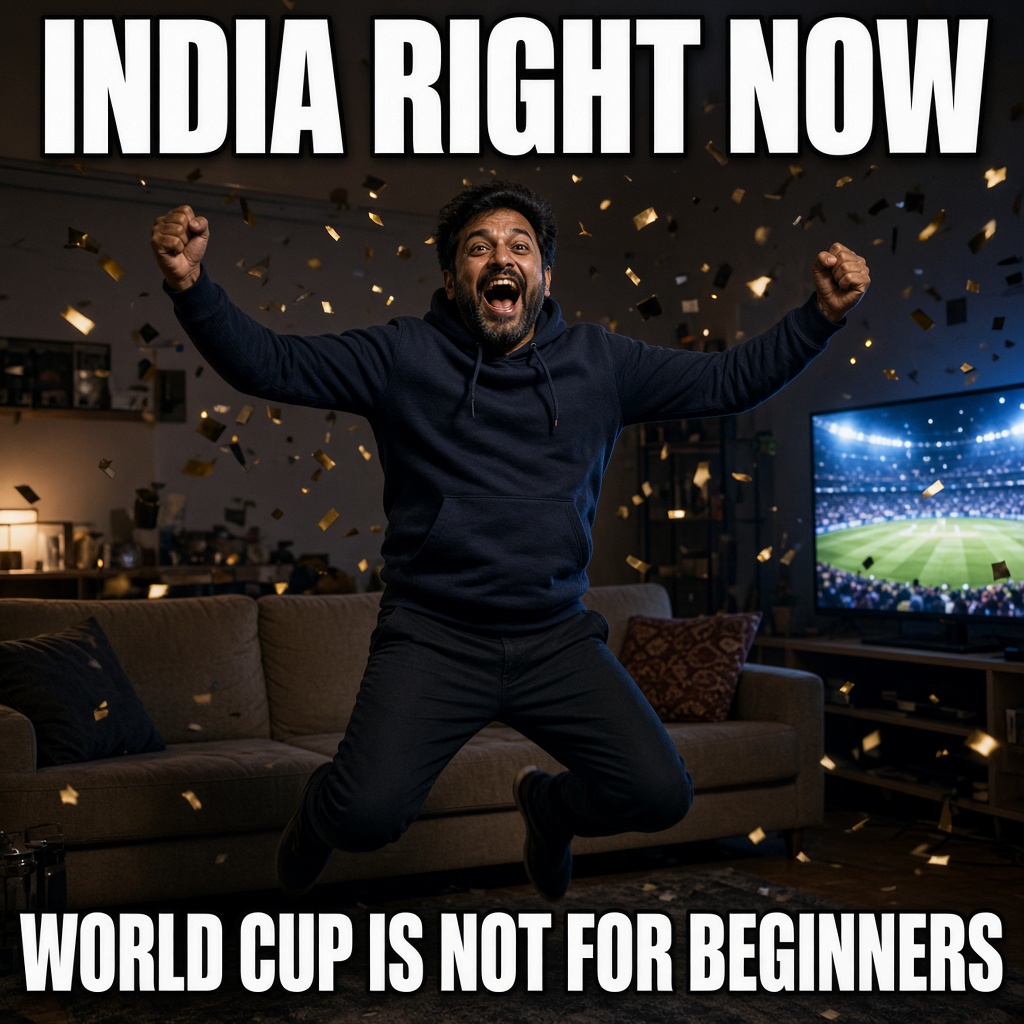 News-linked meme about India winning the World Cup